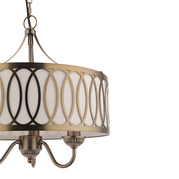 (image for) Laura Ashley Allerford 3 Light Pendant Satin Bronze and Taupe